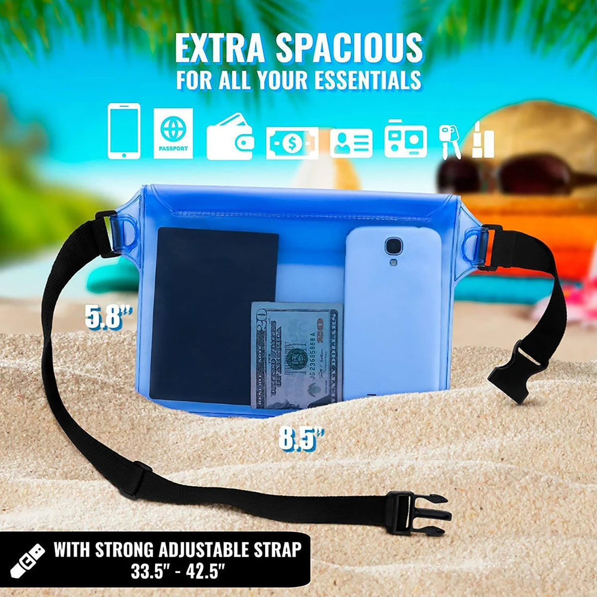Waterproof Pouch with Waist Strap (2 Pack) U45300