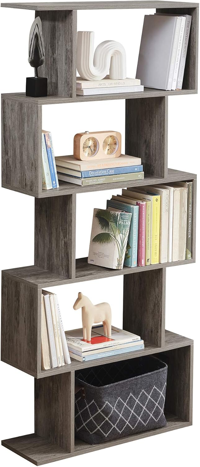 White 5-Tier Wood Bookcase N904353