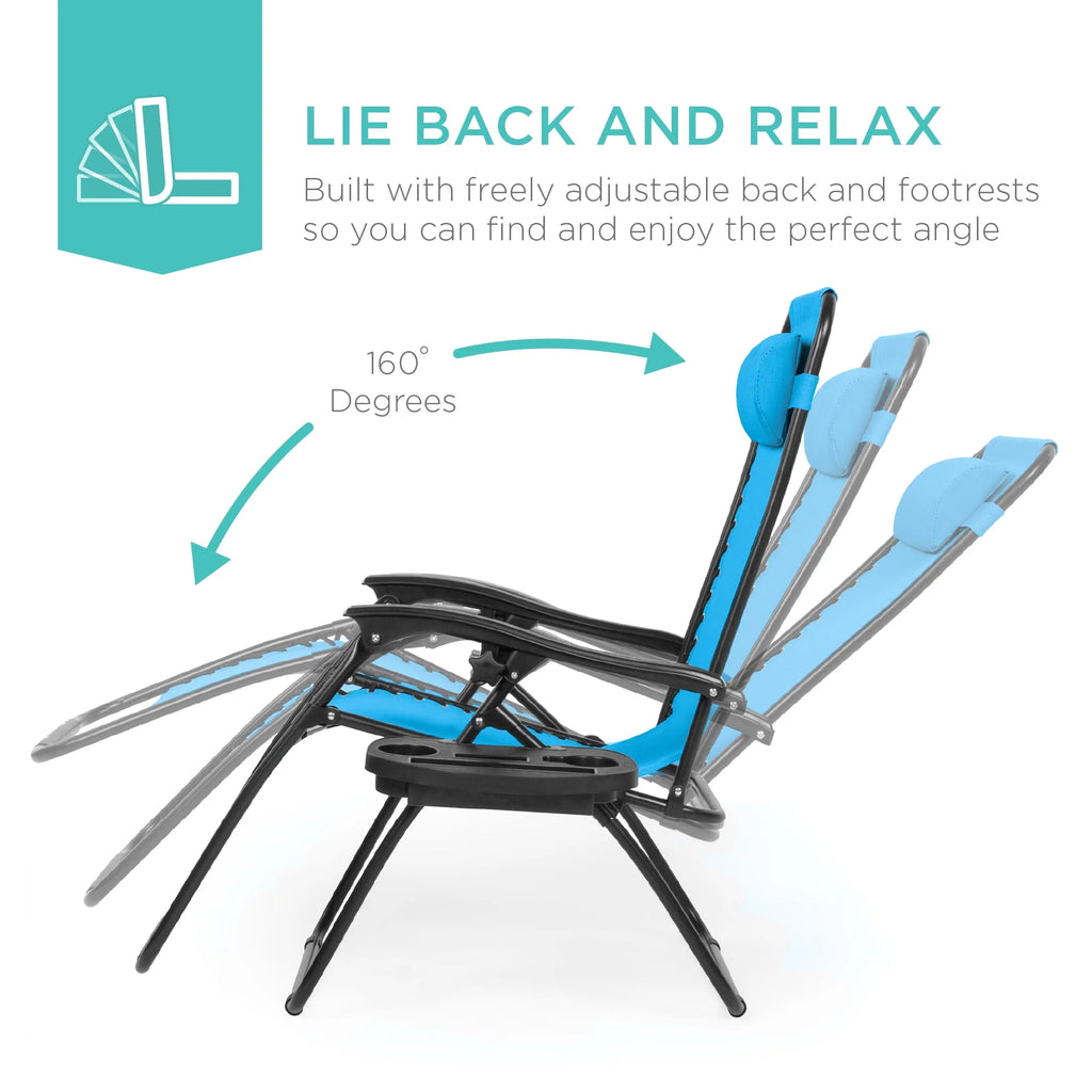 Set of 2 Gray Zero Gravity Lounge Chair Recliners P882339