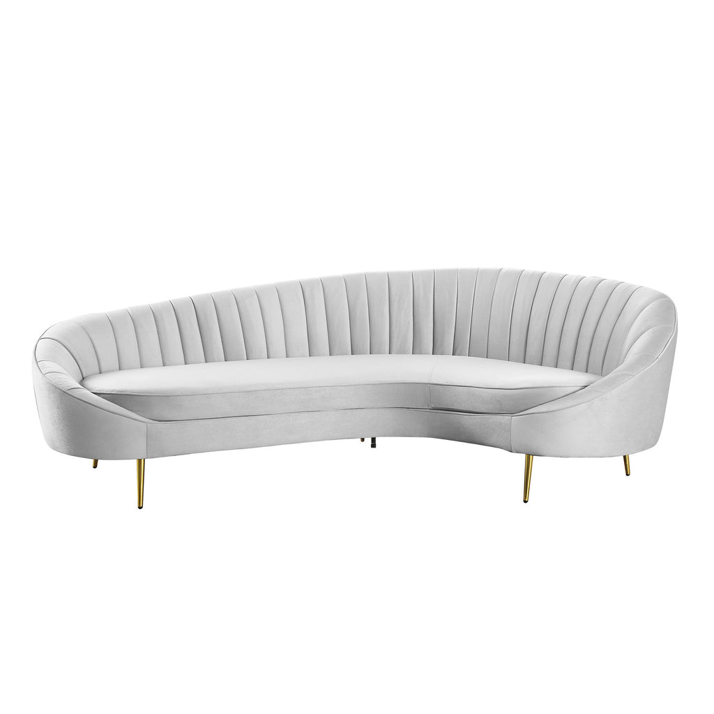 Modern Chaise-Style Sofa with Stain Resistant Fabric D15231