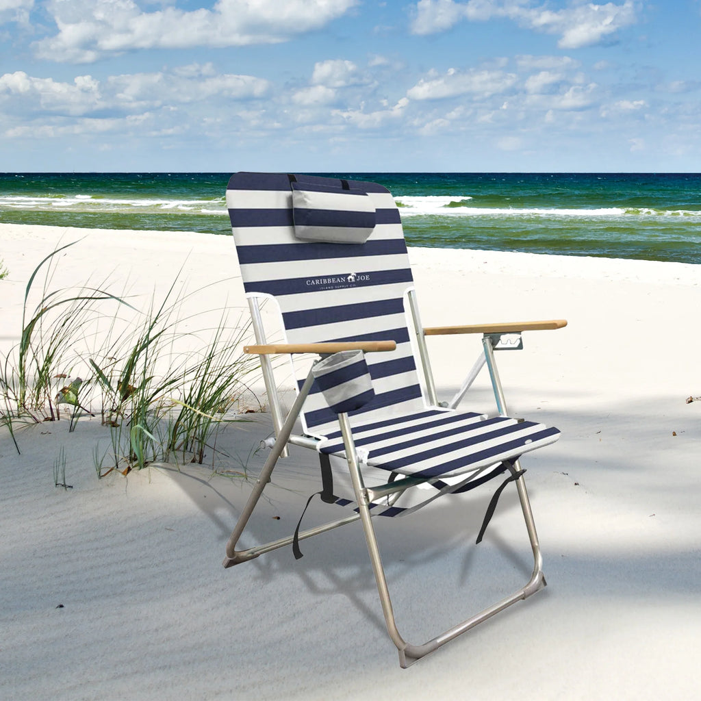 Blue and White Wood Beach Chair H26563