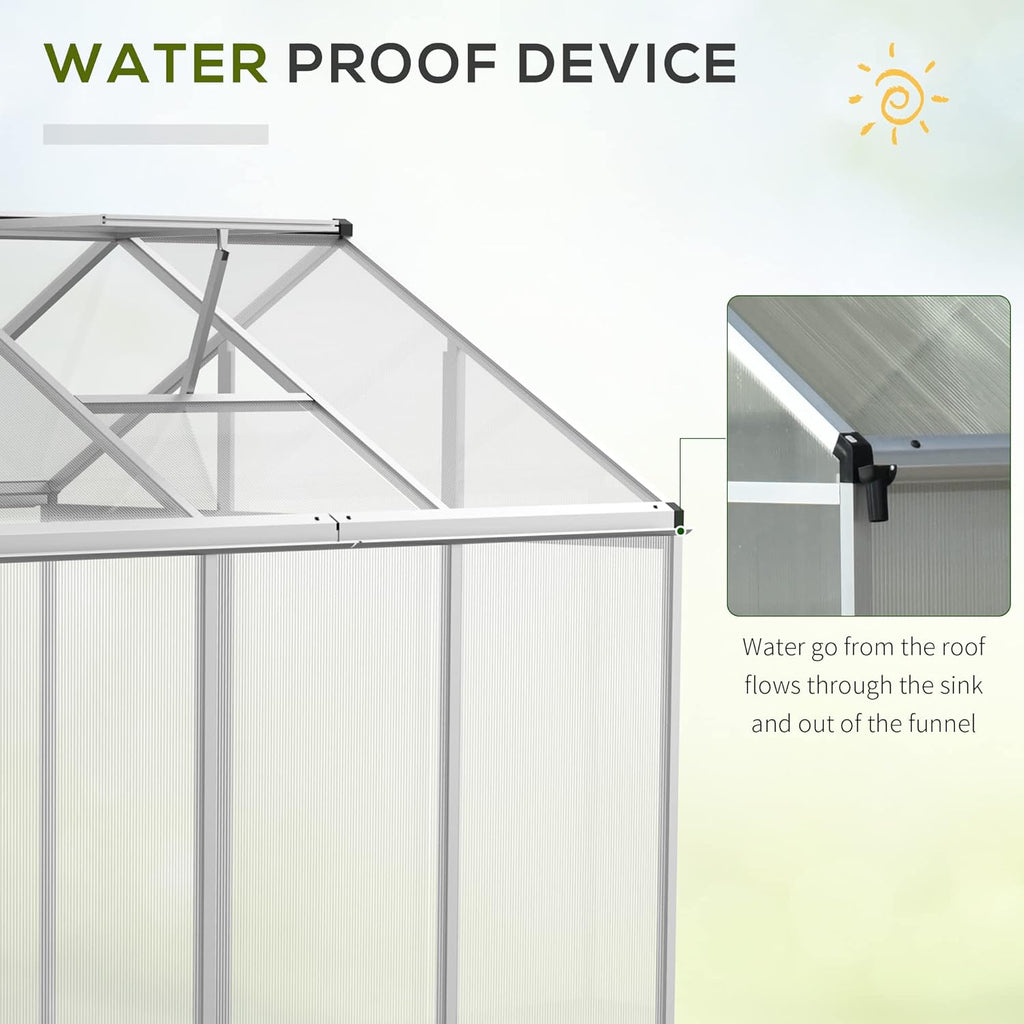 Walk-in Polycarbonate Greenhouse with Roof Vent Q681