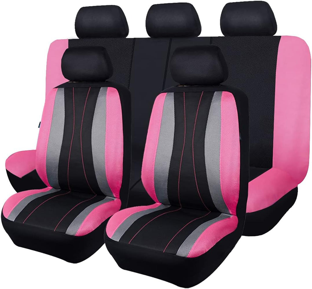 Faux Leather Mesh Car Seat Covers Full Set Q80752