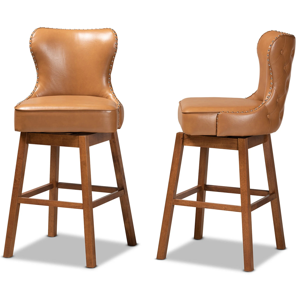 Tan Swivel Bar Stool, Set of 2 V46283
