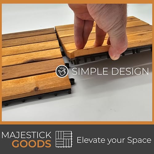 Interlocking Acacia Hardwood Deck Tiles 12 x 12 F203750