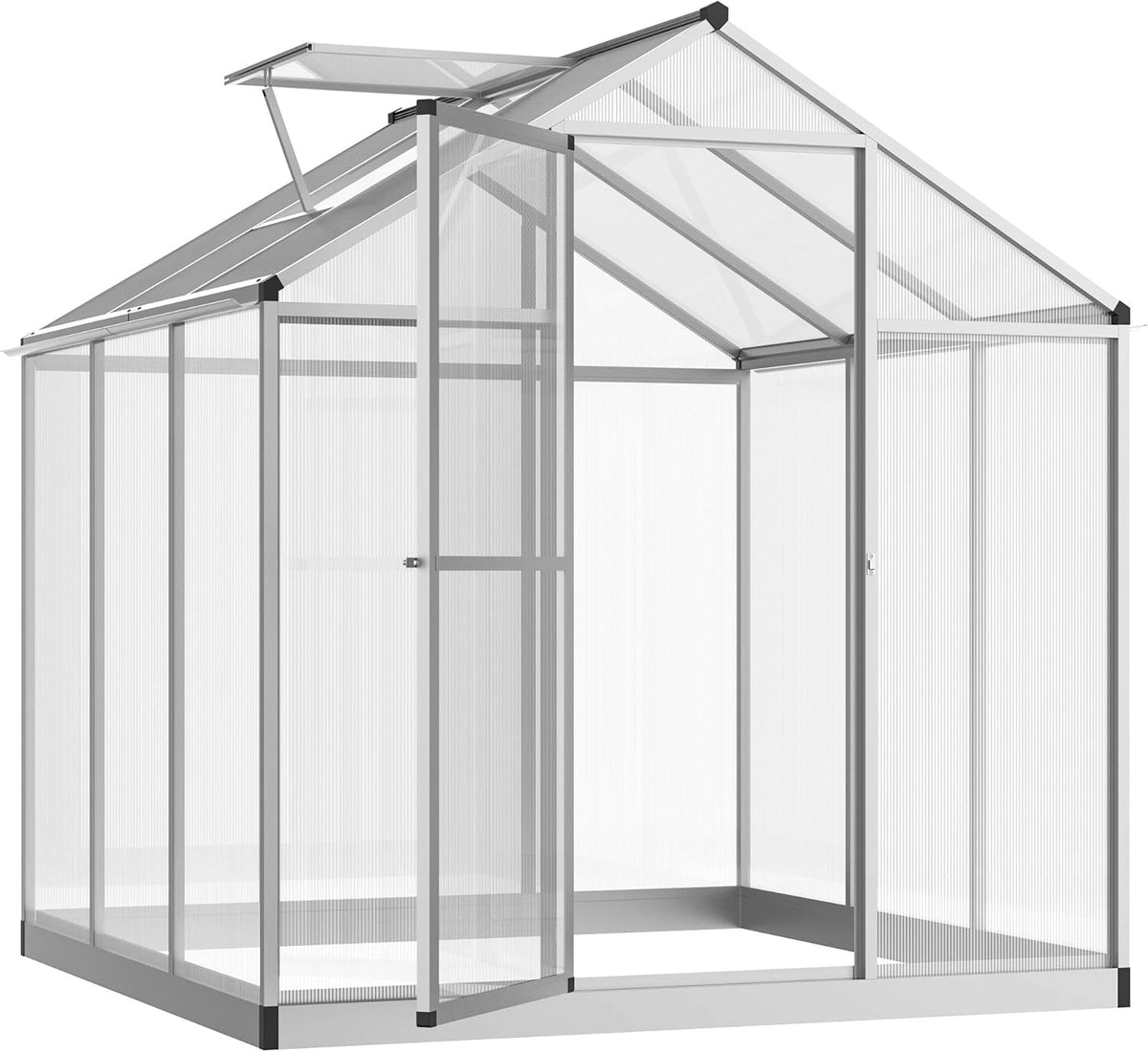 Walk-in Polycarbonate Greenhouse with Roof Vent Q681