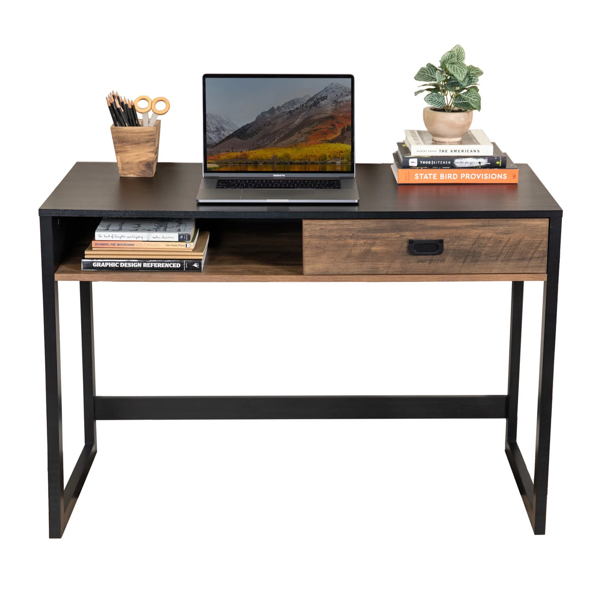 Contemporary Studio Workstation Desk with Drawer B491