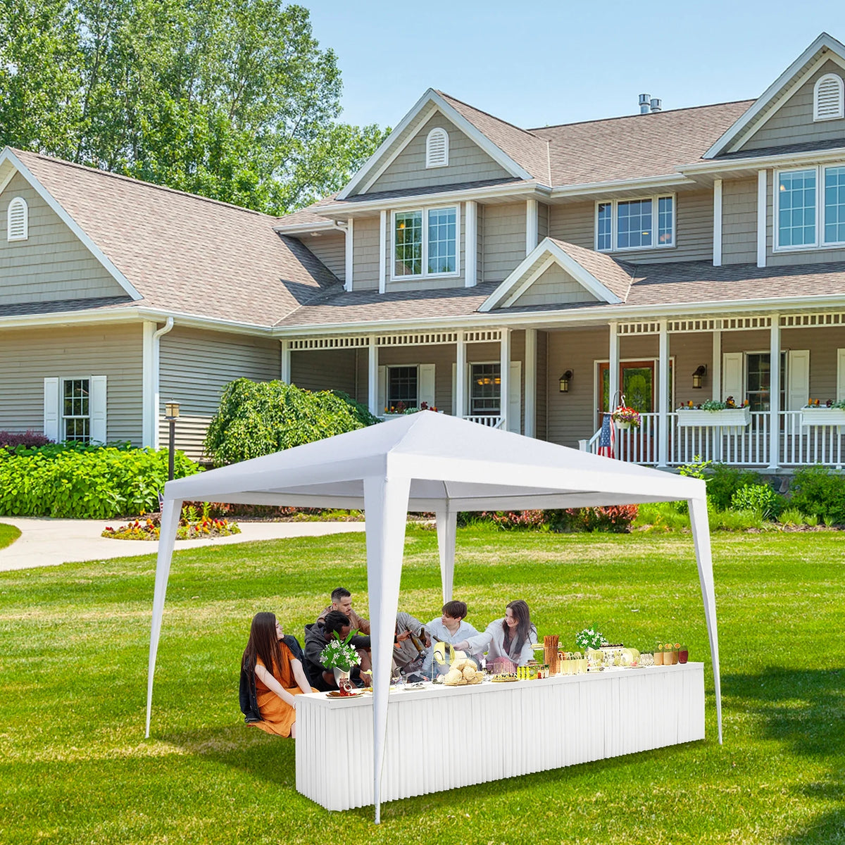 10' x 10' Waterproof White Canopy Tent M8273