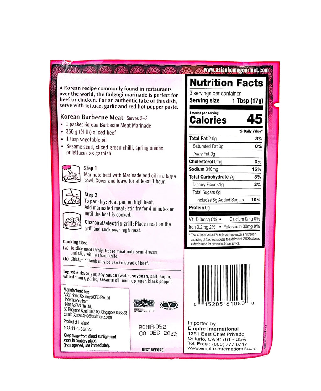 Korean Bulgogi Marinade Pack of 12 U972399