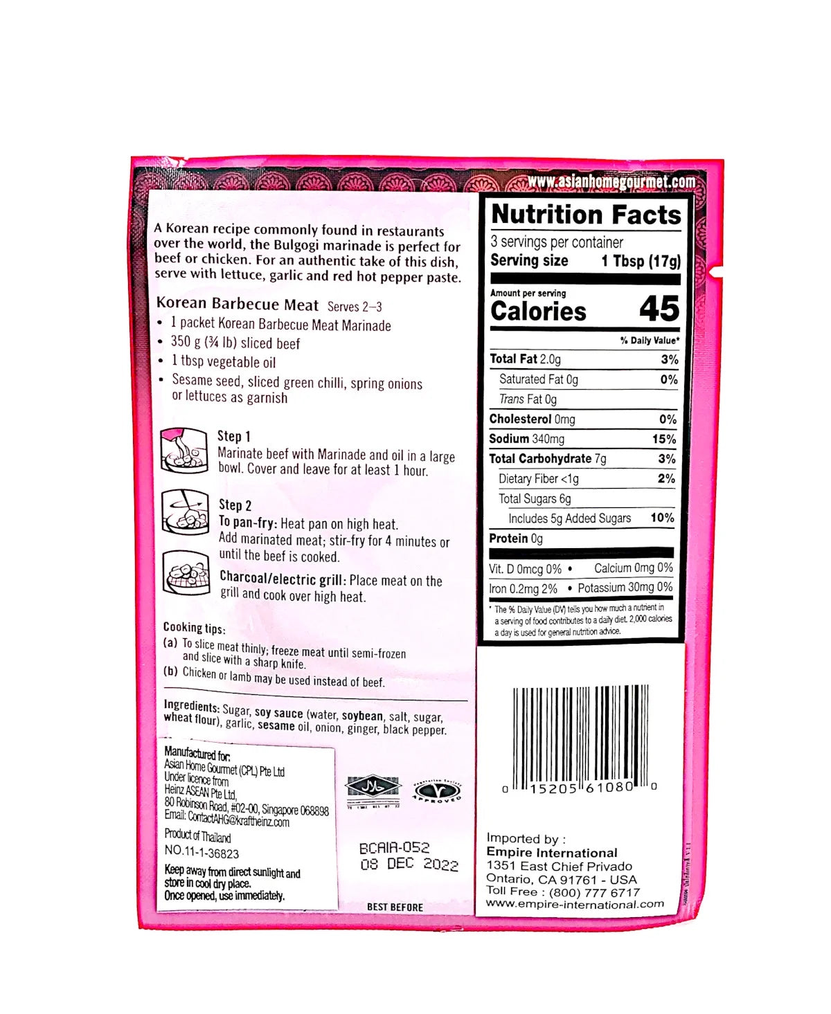 Korean Bulgogi Marinade Pack of 12 U972399