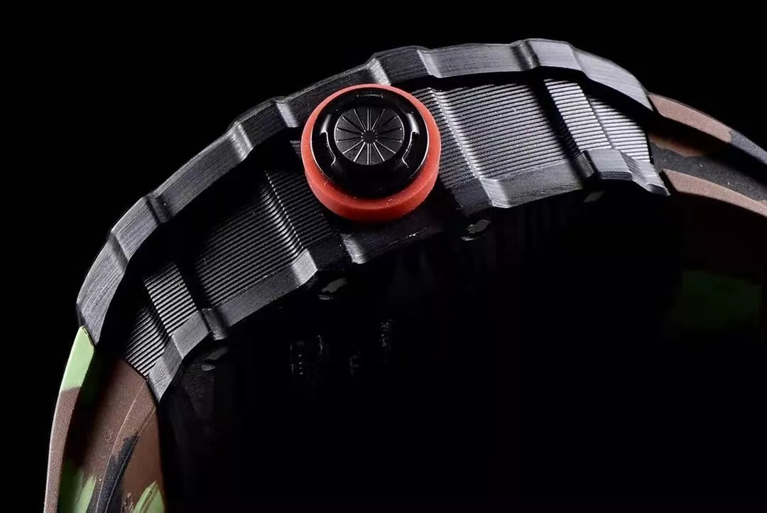 Black Bezel Camouflage Rubber Strap L385879