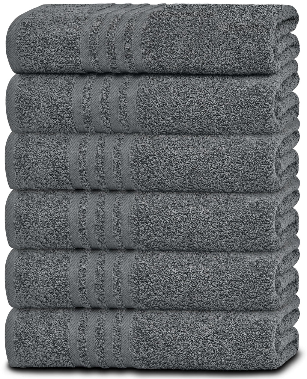 Cotton Bath Towels 24x50 Inch 6 Pack White P3226