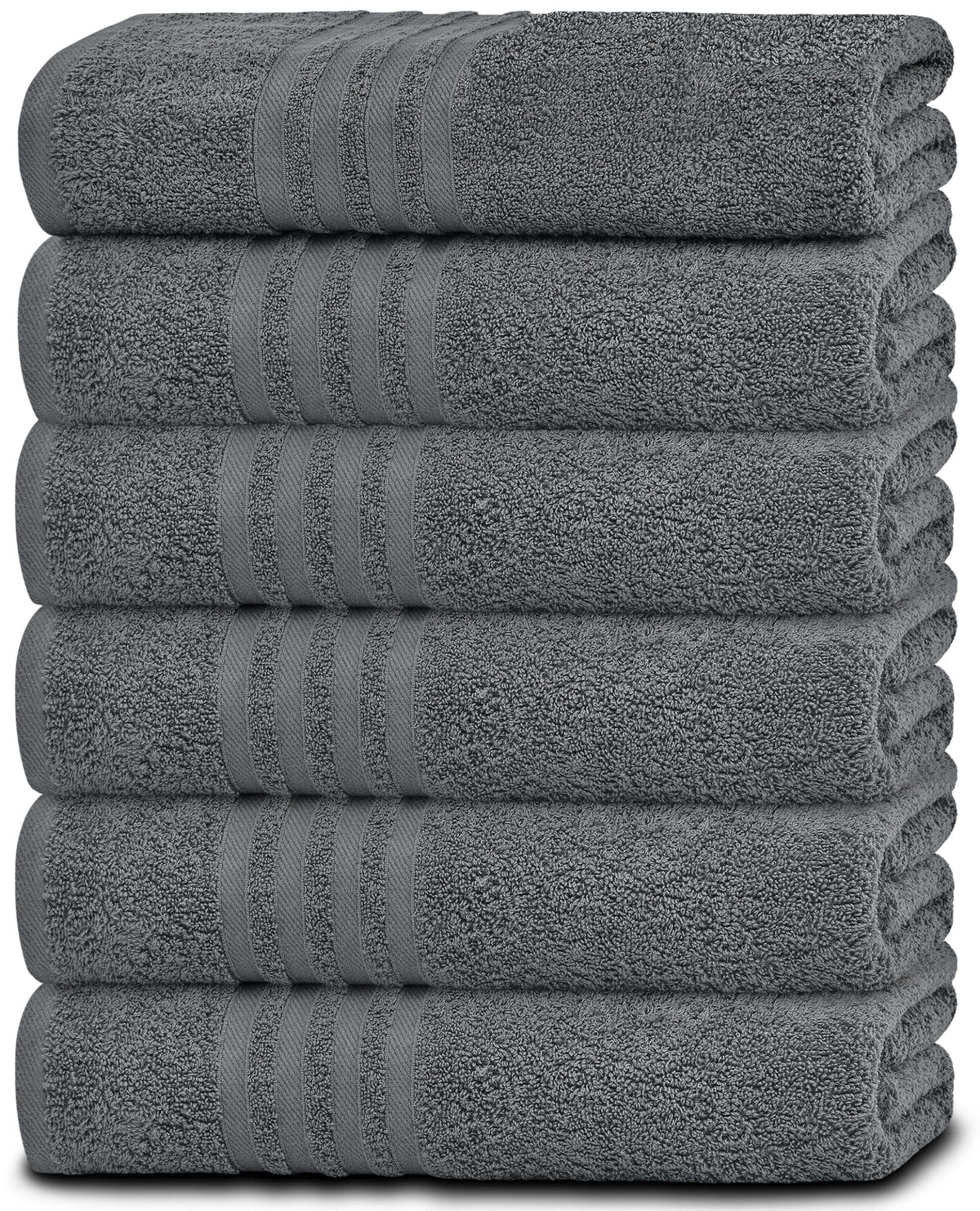 Cotton Bath Towels 24x50 Inch 6 Pack White P3226