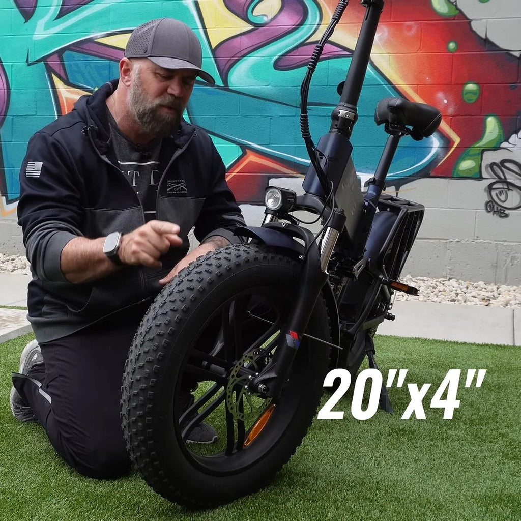 750W 20" Fat Tire 8-Speed Folding Electric Bike B36555