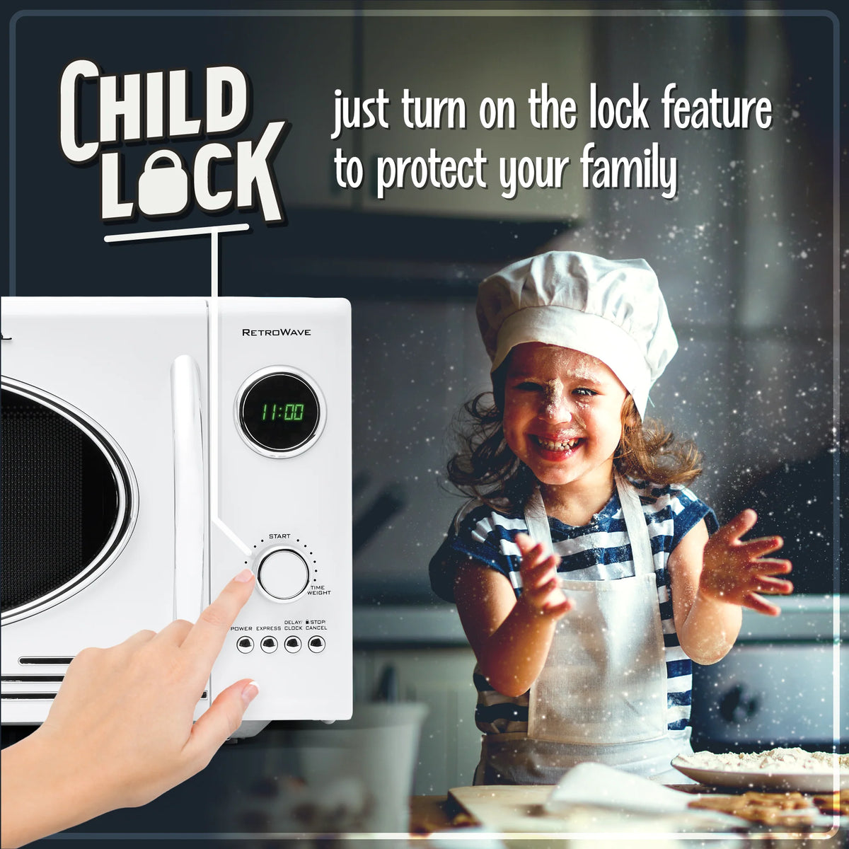 0.9 Cubic Foot 800-Watt Countertop Microwave Oven White W2617