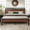 Full Size Platform Bed Frame with Wooden Headboard and Footboard I26690