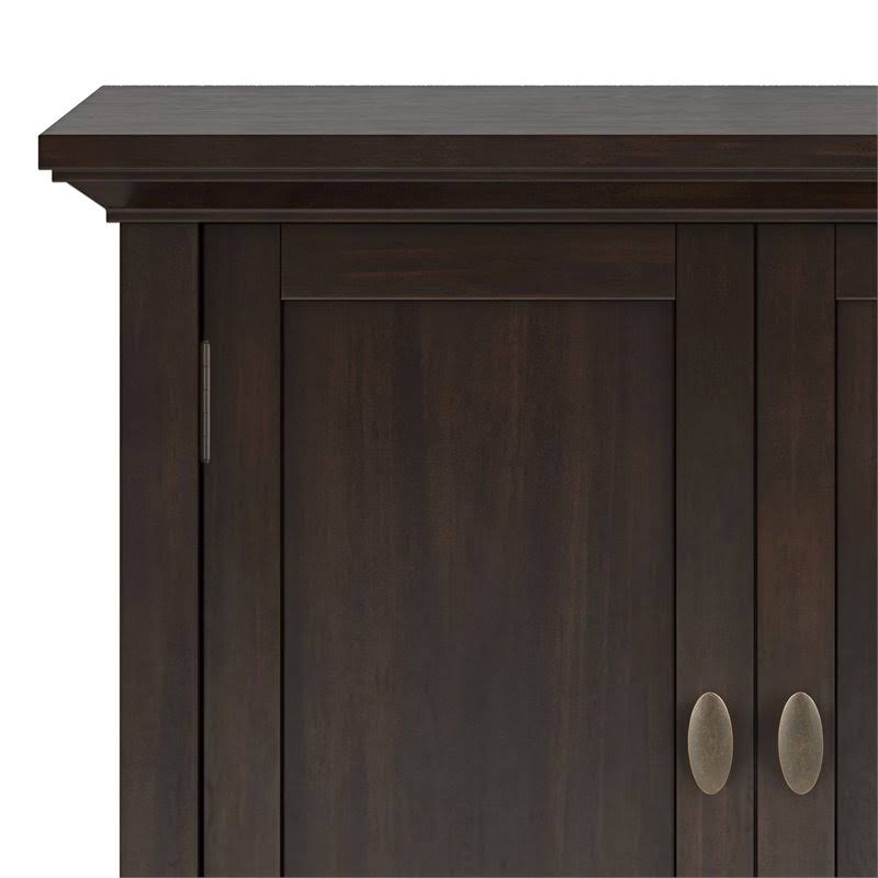 Solid Wood Low Storage Cabinet in Brunette Brown W99225