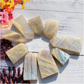 Natural Crystal Rough Point Moonstone Quartz Wand Blue Gemstone Slice Column Tower M68608
