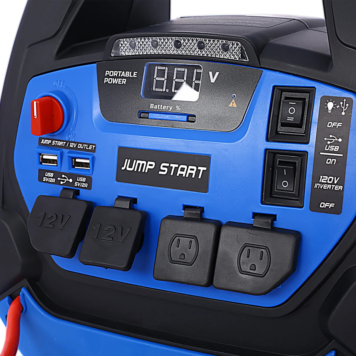 1800 Peak Amp Jump Starter with Air Compressor and AC Outlets X9572