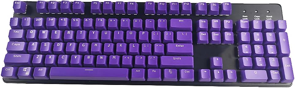 Full 104 PBT Keycaps Set OEM Profile with Keycap Puller (Purple) N10167