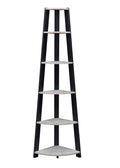 5-Tier Corner Bookcase, Faux Cement/Black Z15514