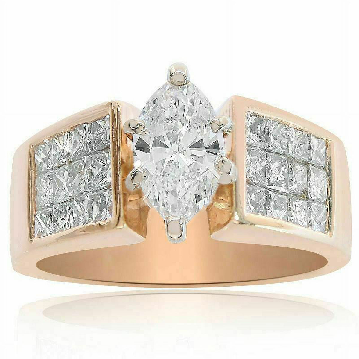 14k Rose Gold Diamond Band Ring Y591