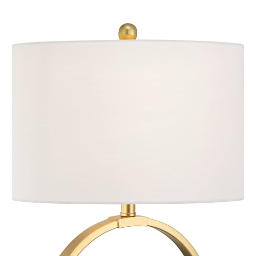 27 1/2" Tall Gold Metal Table Lamp with White Shade M67883