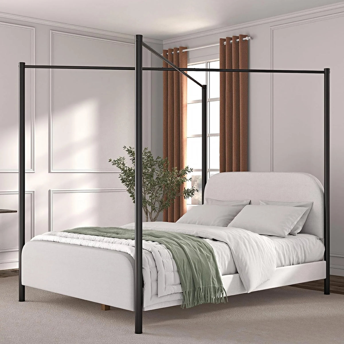 Queen Platform Bed Frame with Upholstered Headboard and Footboard Z17475