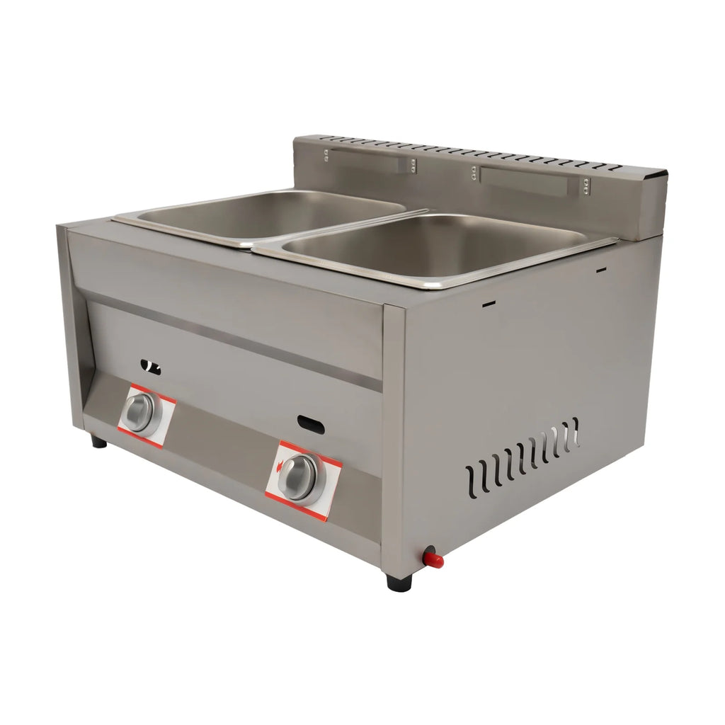 2 Burner Stainless Steel Gas Deep Fryer 12L Z9495
