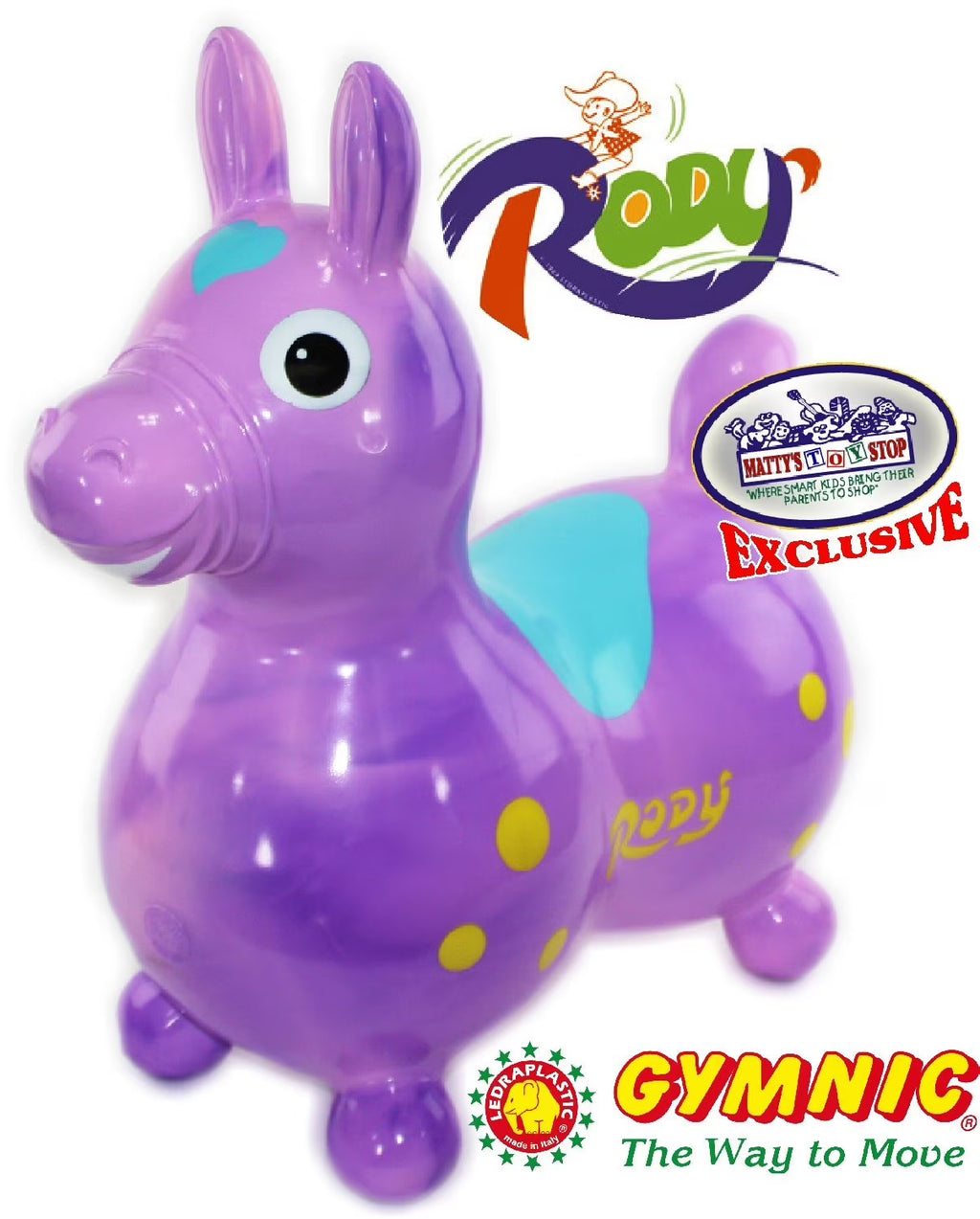 Purple & Pink Swirl Inflatable Bounce & Ride Horse K6369