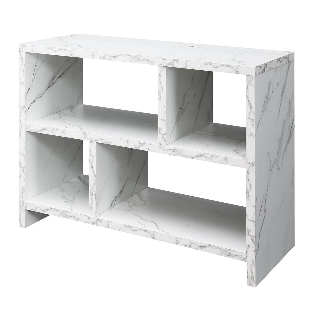 White Faux Marble 3 Tier Bookcase J941