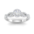 14k White Gold Halo Ring R65564