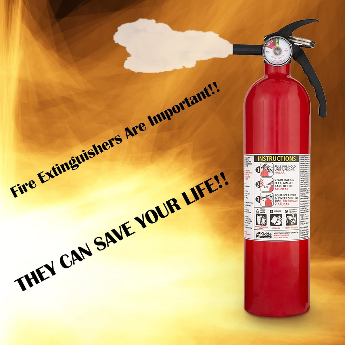 2 Pack Red Multipurpose Fire Extinguishers T8053