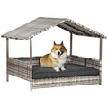 Wicker Elevated Dog House with Removable Cushion E4507