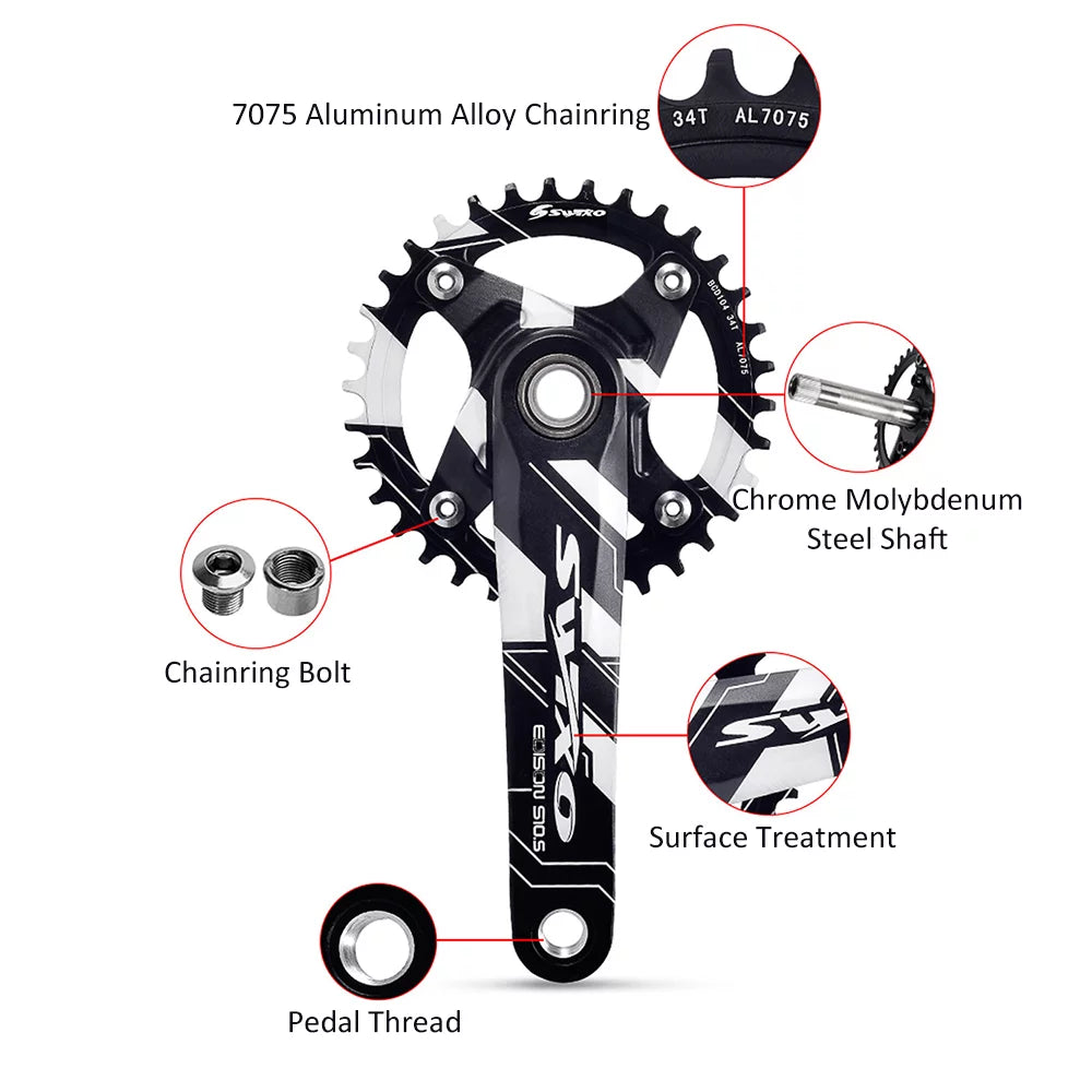 170mm 104 BCD Mountain Bike Crankset with Chainring and Bottom Bracket L818223