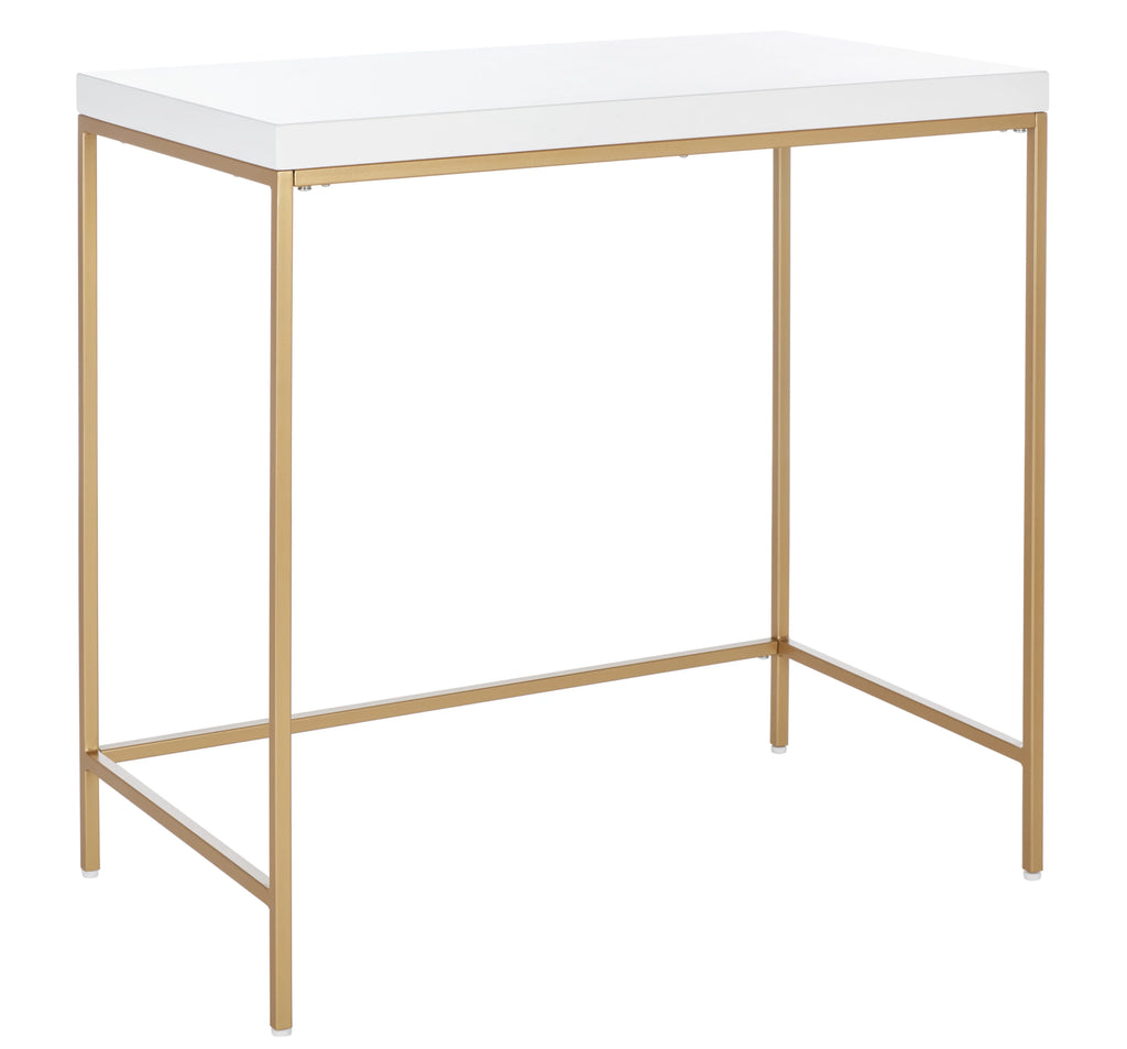 White Gold Wood Writing Desk J4631