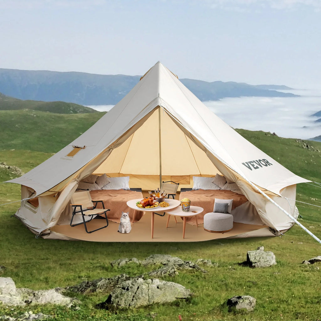 Canvas Bell Tent with Stove Jacket Waterproof 4 Seasons I727035