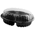 11 x 8.5 in Black & Clear 2-Compartment Container with Anti-Fog Vented Lid D322337