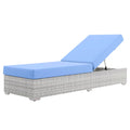 Light Grey Light Blue Rattan Wicker Lounge Chair Q32888