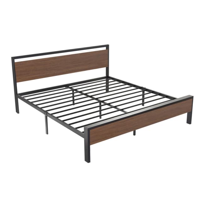 Full Size Platform Bed Frame with Wooden Headboard and Footboard I26690