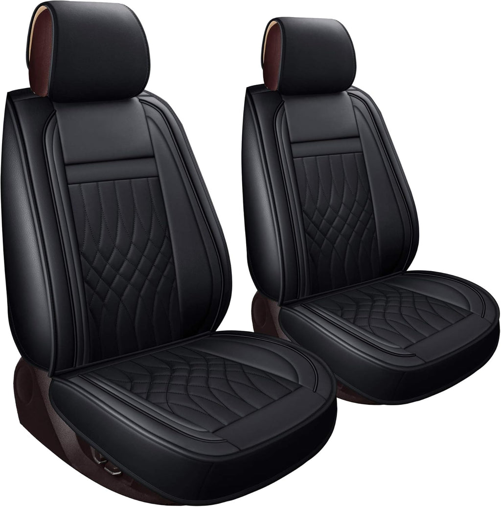Black Water Proof Faux Leather Seat Covers Full Set A611