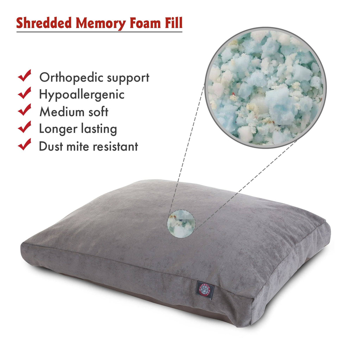 Large Orthopedic Memory Foam Rectangle Dog Bed J198