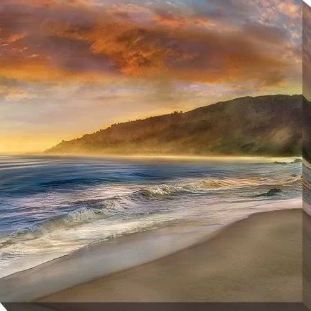 Orange Acrylic Painting Print on Canvas V6639