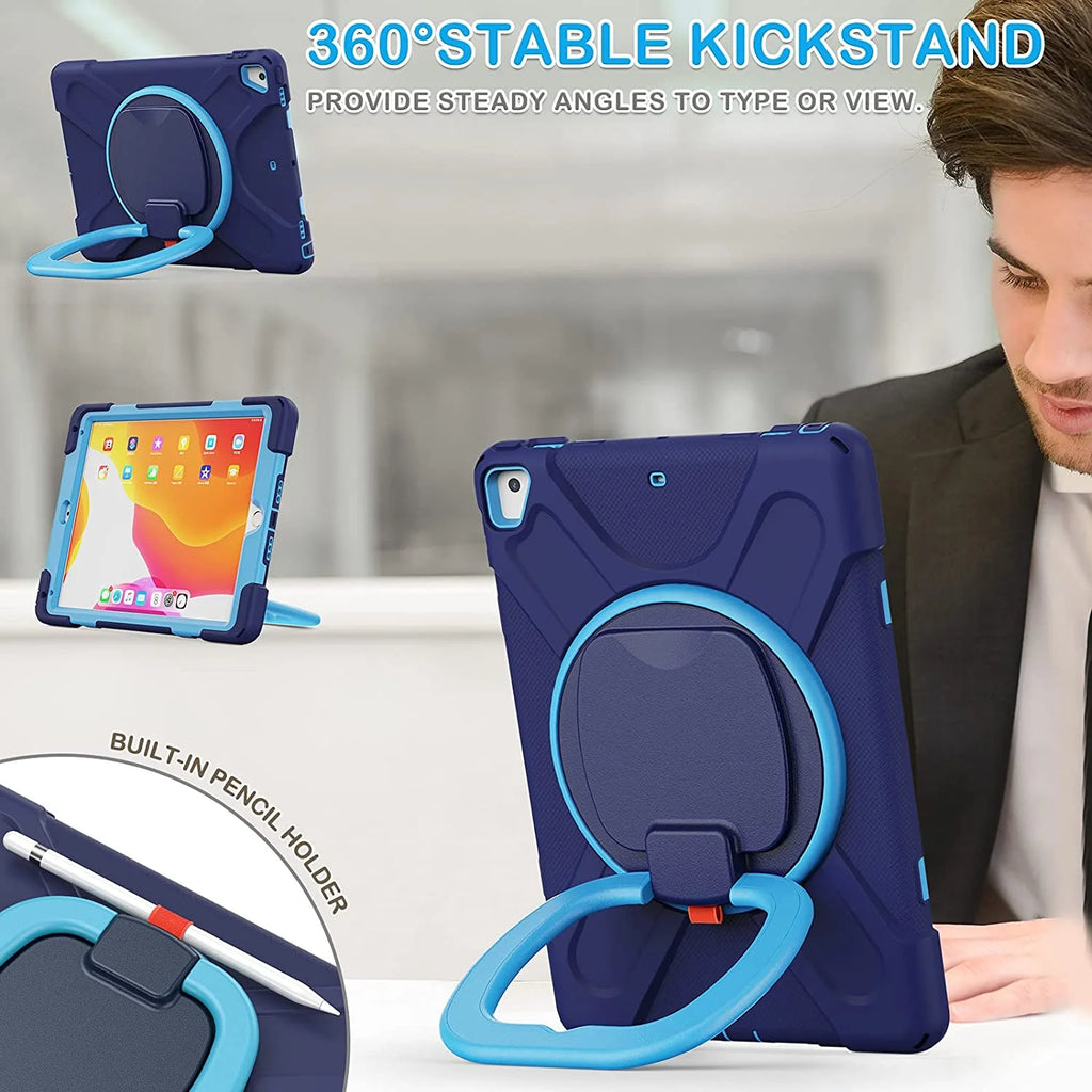 Shockproof Case with Pen Holder, Swivel Stand and Shoulder Strap U71494