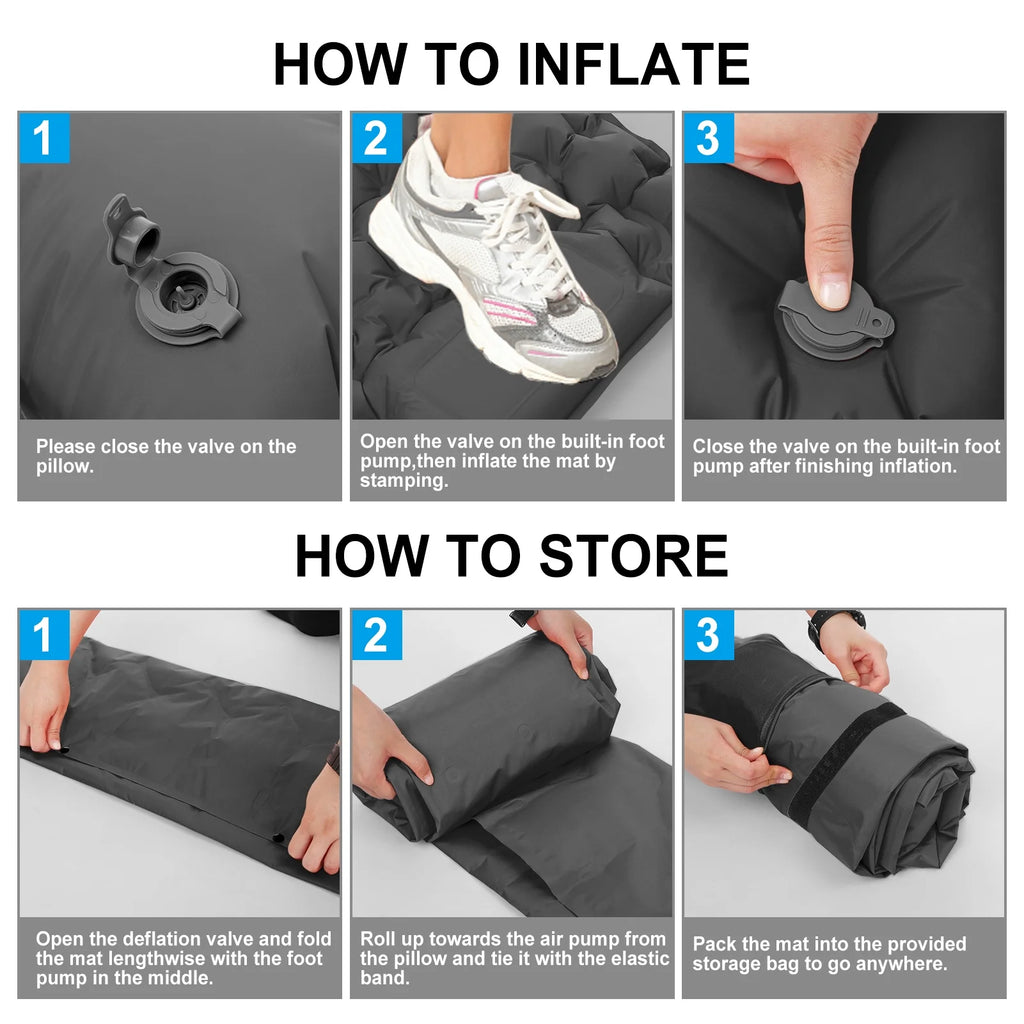 Ultralight Inflatable Camping Sleeping Pad with Pillow A3000
