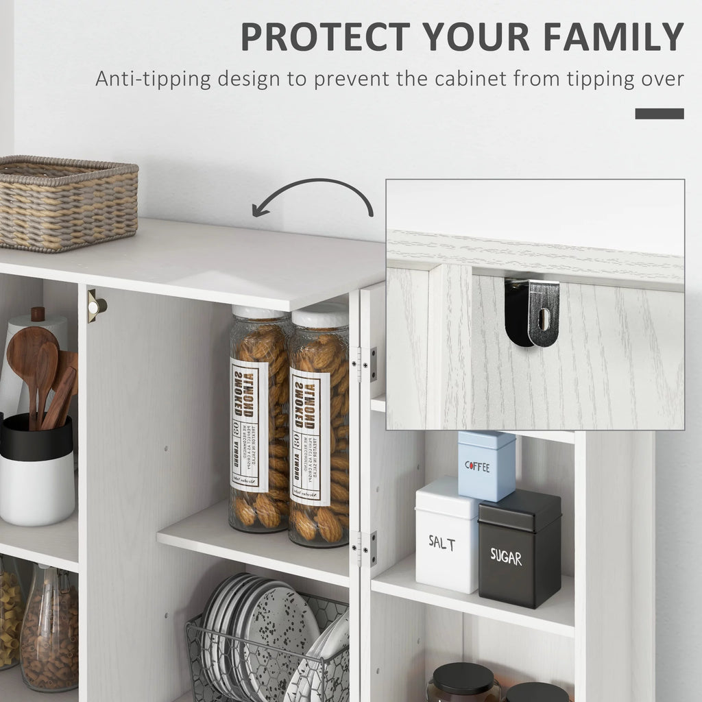 White 14-Tier Kitchen Pantry Storage Cabinet U805026