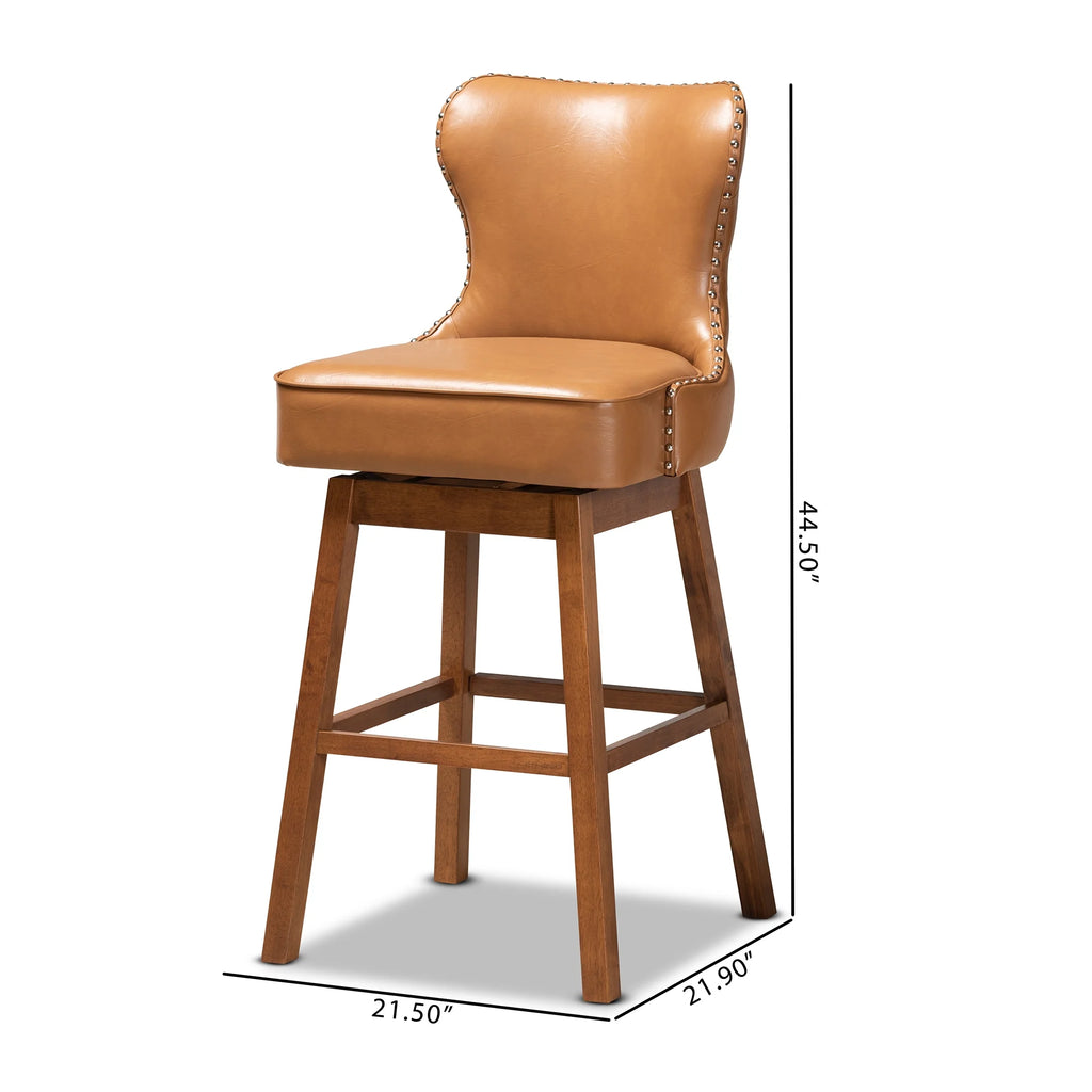 Tan Swivel Bar Stool, Set of 2 V46283