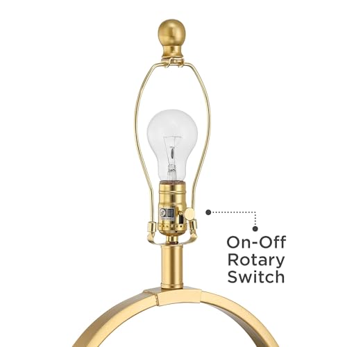 27 1/2" Tall Gold Metal Table Lamp with White Shade M67883