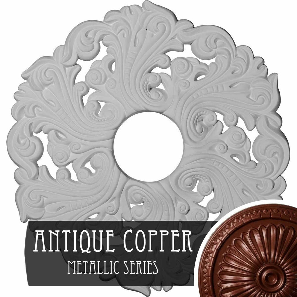 Green Gold Hand-Painted Ceiling Medallion E7423