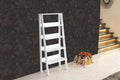 White 5 Tier Wood Ladder Bookshelf F500